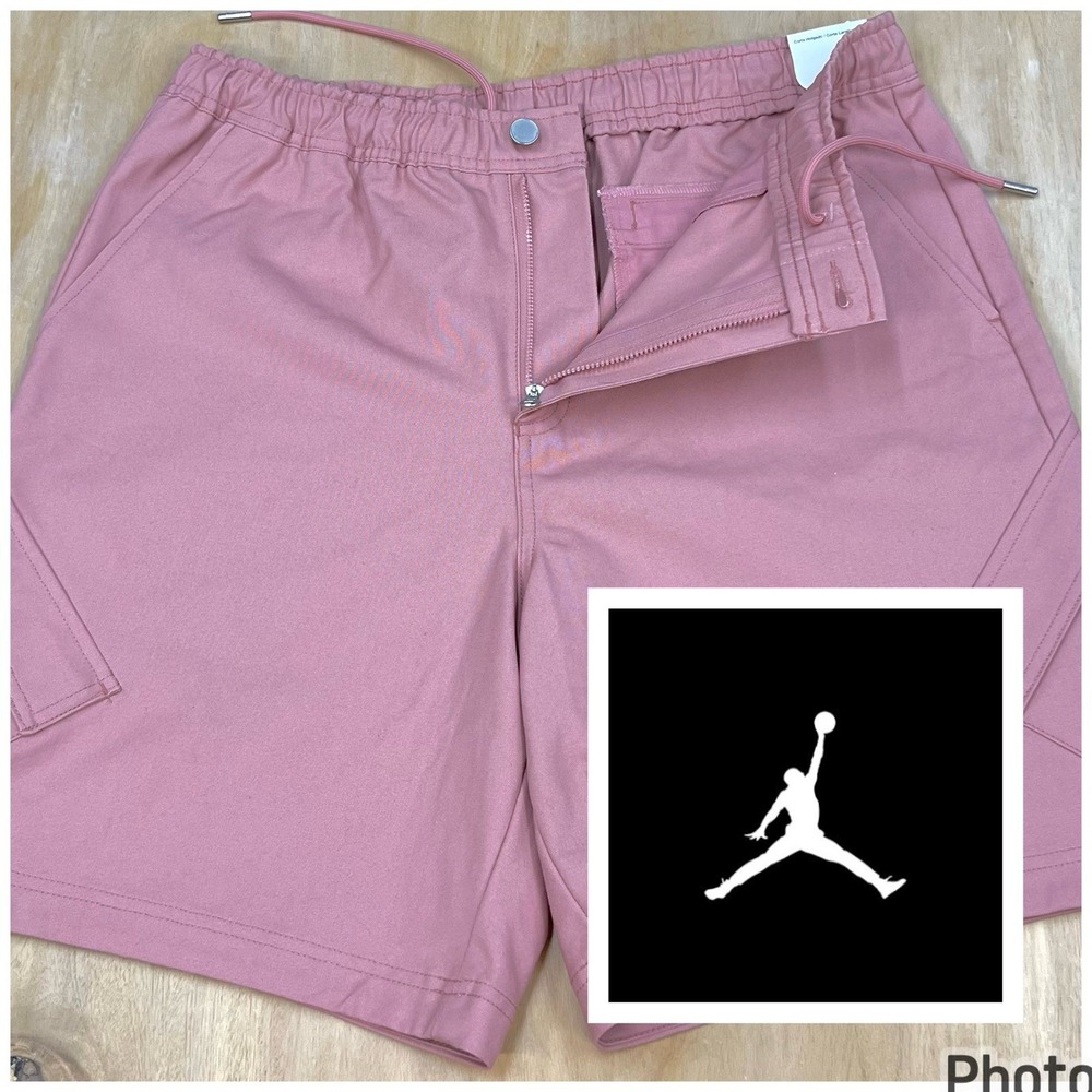 Nike Jordan Chicago Cargo Shorts Mens Large (Waist 34-36) Loose Canvas Rust Pink